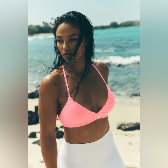 Alo Yoga Splendor Bra Neon Bubblegum Pink Small - Picture 3 of 6